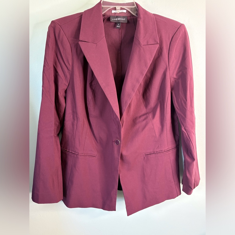 Lane Bryant Tailored Stretch Plum Blazer – Size 18